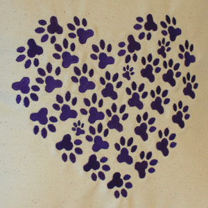 Paw Print Cushion in Pruple