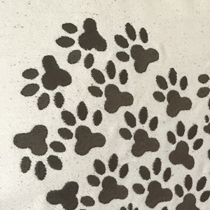 Paw Print Heart Cushion close up