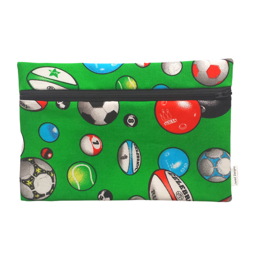 Pencil Case in sporty fabric with black zip