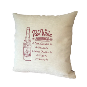 Red wine pairings cushion right side view