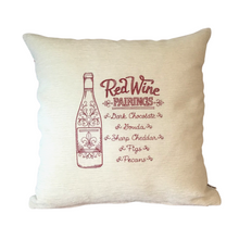 Load image into Gallery viewer, Red wine pairings cushion
