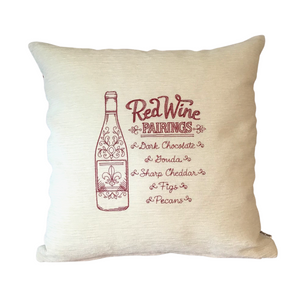 Red wine pairings cushion