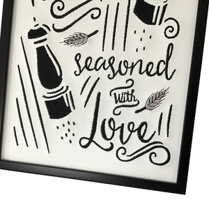 Seasoned With Love Embroidered Art lower close up