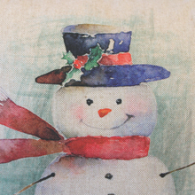 Load image into Gallery viewer, Snowman Cushion closeup
