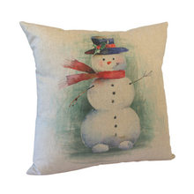 Load image into Gallery viewer, Snowman Cushion left view
