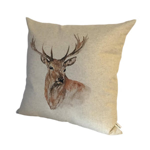 Stag Watercolour Cushion right view