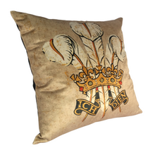 Load image into Gallery viewer, Three Feathers cushion left view
