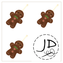 Load image into Gallery viewer, Set of three gingerbread men decorations
