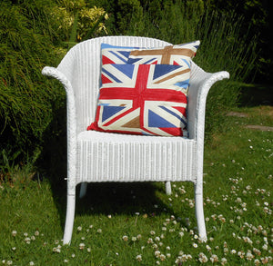 Union Jack Cushion on white chair