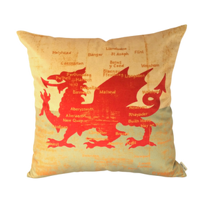 Welsh Dragon Map cushion