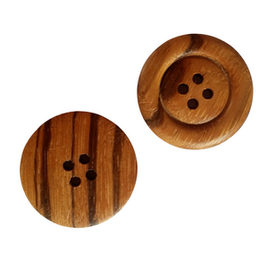Wooden Button front and back view