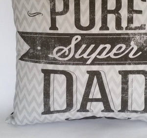 Super Dad Cushion left close up