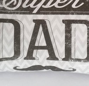 Super Dad Cushion centre close up
