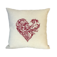 Load image into Gallery viewer, Abstract Embroidered Heart Cushion
