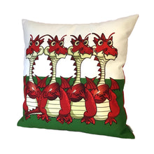 Load image into Gallery viewer, Welsg Rugby Dragons cushion right view
