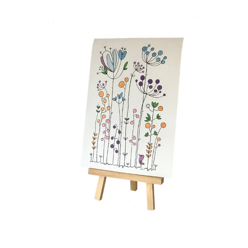 Scandi floral embroidered art