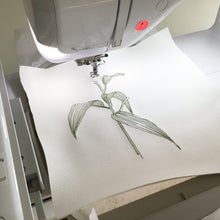 Load image into Gallery viewer, Embroidered Lily Artwork in progress 1

