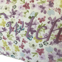 Load image into Gallery viewer, Cwtch Cushion Watercolour Lilac close up
