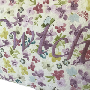 Cwtch Cushion Watercolour Lilac close up