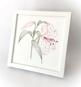 Embroidered Lily Artwork right view