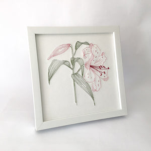 Embroidered Lily Artwork left view