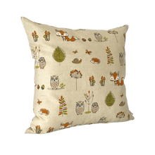 Load image into Gallery viewer, WOODLAND CREATURES CUSHION COVER
