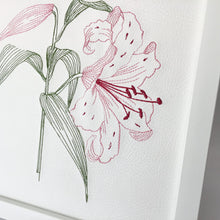 Load image into Gallery viewer, Embroidered Lily Artwork close up 1
