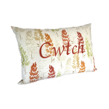Load image into Gallery viewer, Cwtch Cushion Autumn Lupins left view
