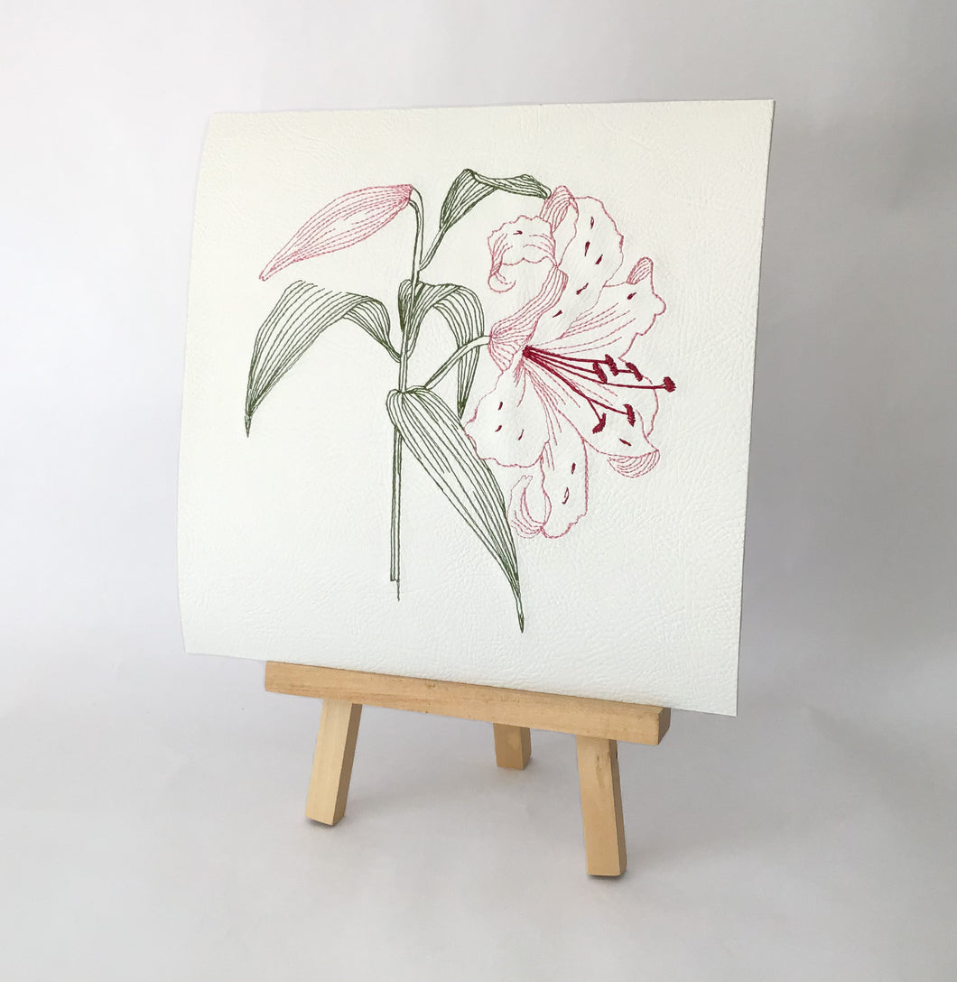 Embroidered Lily Artwork