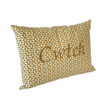 Load image into Gallery viewer, Cwtch Cushion yellow daisy left view
