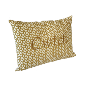 Cwtch Cushion yellow daisy left view