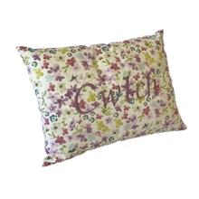 Load image into Gallery viewer, Cwtch Cushions Watercolour Lilac left view
