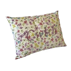 Cwtch Cushions Watercolour Lilac left view