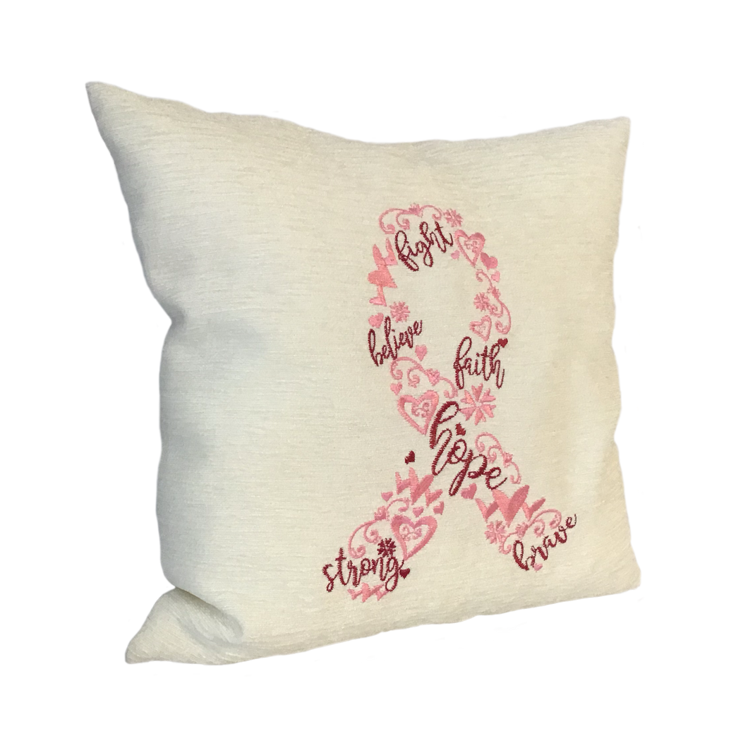 Cancer Ribbon Cushion left view